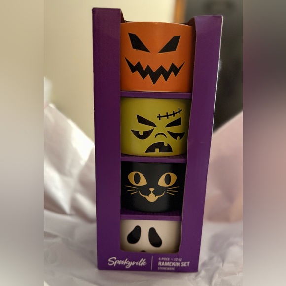 Halloween Ramekins, Set of Four, Stoneware - Picture 1 of 1